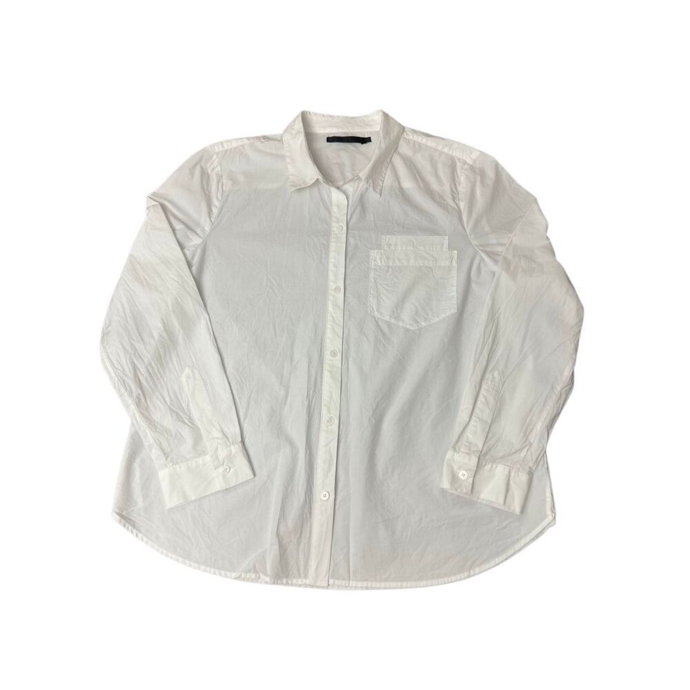 Jenni Kayne Button Up Long Sleeve Shirt Womens White Cotton Classic Top size xxl